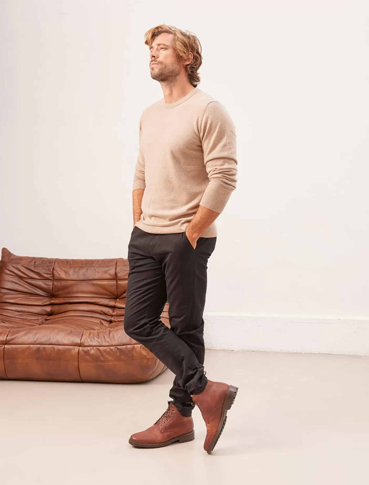 Men Pied de Biche Ankle Boots<Chukka Boots Commando Stuffed