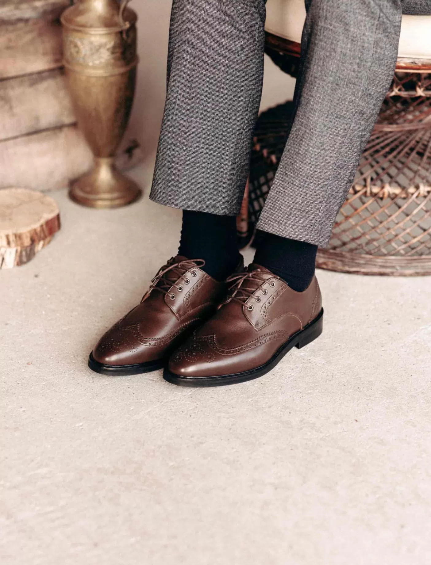 Men Pied de Biche Derbies And Oxford<Derbies Brogue