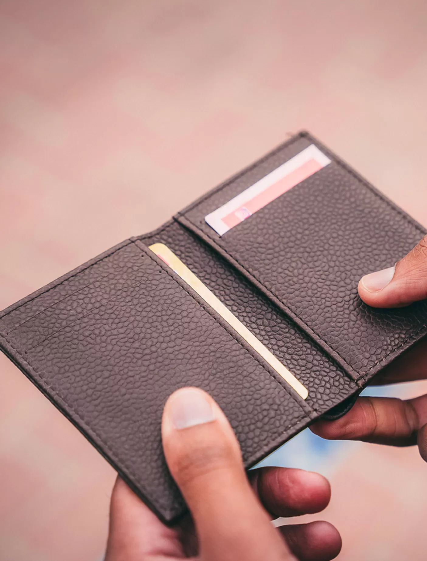 Men Pied de Biche Leather Goods<Grainy Card Holder